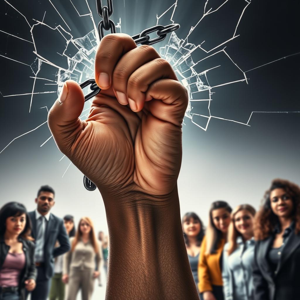 Duas mãos se cumprimentando sobre uma pilha de livros, simbolizando conhecimento e colaboração contra injustiças