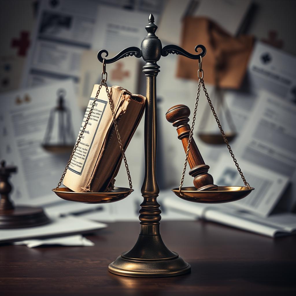 Representação visual da balança da justiça, simbolizando o equilíbrio necessário diante das tensões legais.