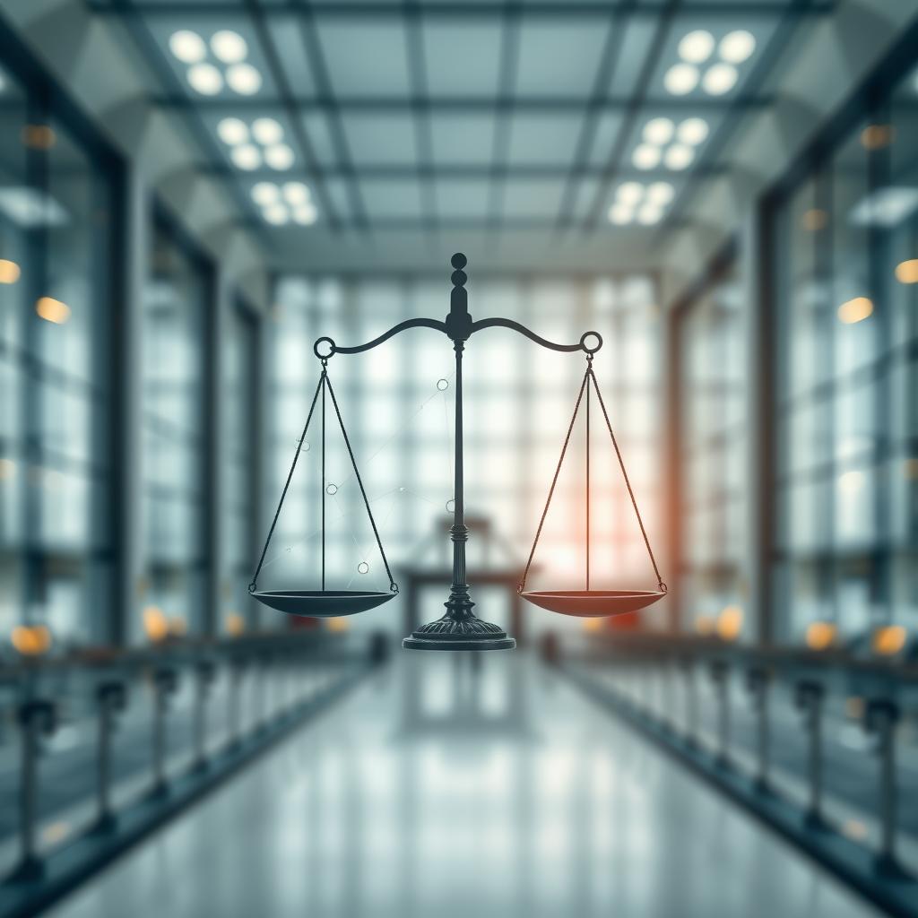 Pessoas apertando as mãos sobre uma mesa, simbolizando resolução de conflitos e acordo, contrastando com o ambiente formal da justiça.