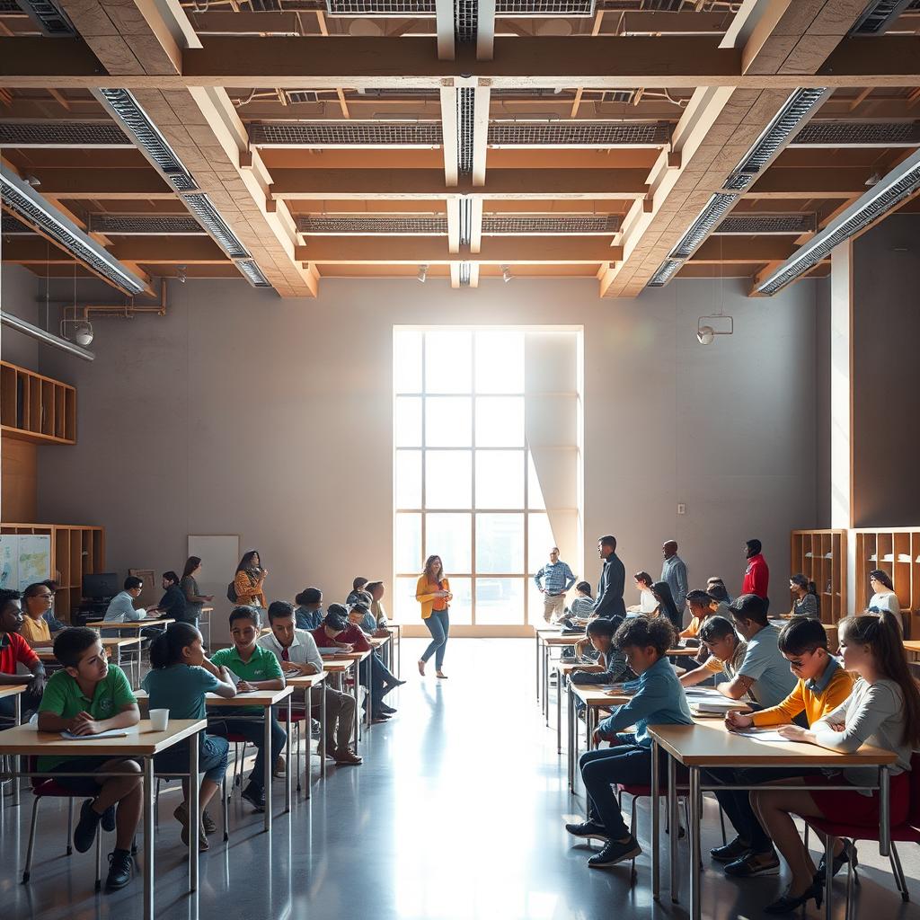 Grupo de educadores compartilhando ideias em uma reunião