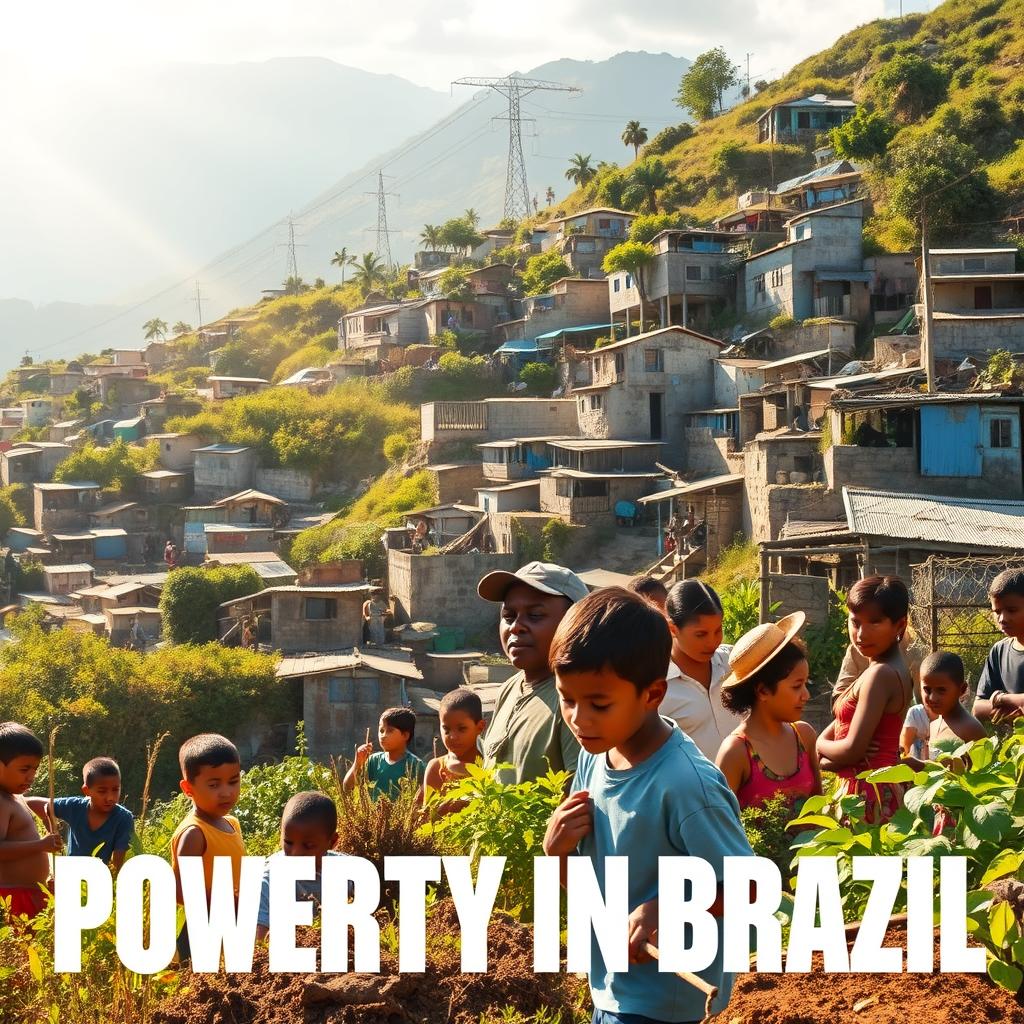 image Família brasileira em situação de vulnerabilidade social em área urbana