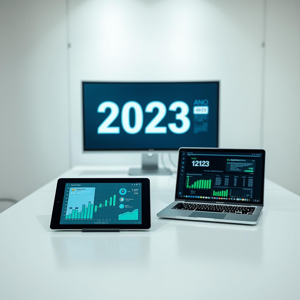 Equipe colaborando em frente a um dashboard de gestão em nuvem
