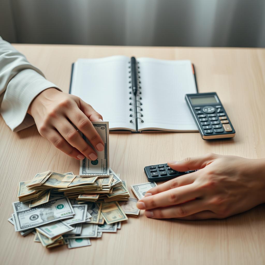 Imagem de moedas e cédulas com setas indicando diferentes direções, simbolizando a alocação de renda.