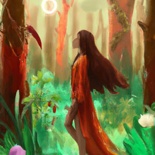 Imagem de capa do post Significado de sonhar com floresta: o que pode significar? com um desenho digital