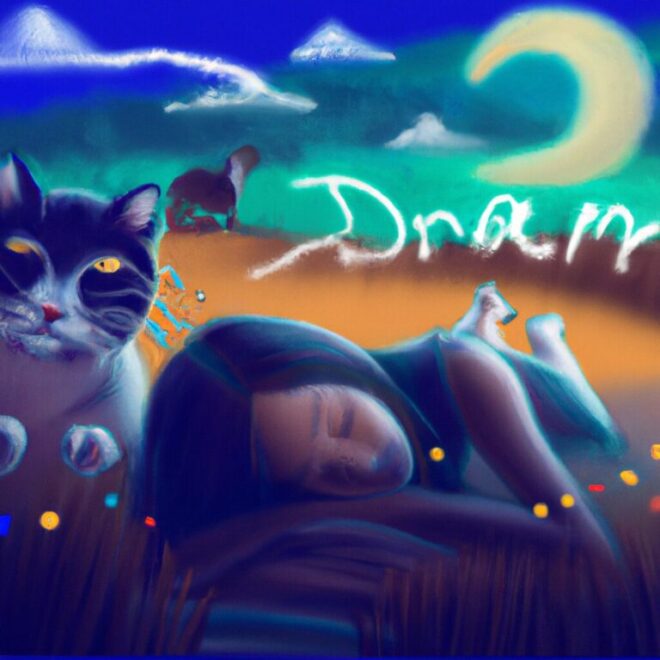 Imagem de capa do post O Significado de Sonhar com Gatos Mordendo com um desenho digital