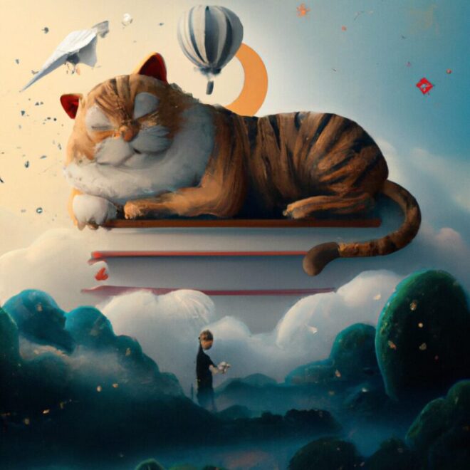 Imagem de capa do post Significado dos Sonhos: O que Significa Sonhar com Gato? com um desenho digital