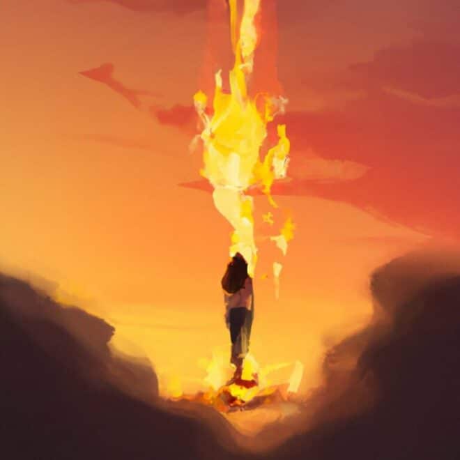 Imagem de capa do post Sonhando com Fogo: Jogo do Bixo, Numerologia e Mais com um desenho digital