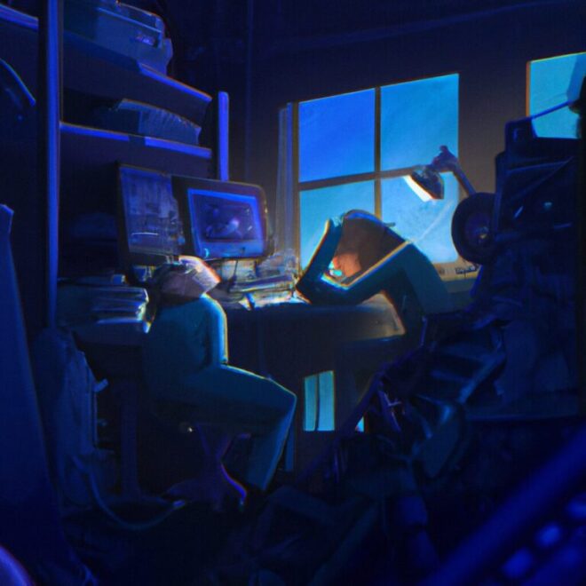 Imagem de capa do post Significado de sonhar com alguém trabalhando de madrugada: o que pode significar? com um desenho digital