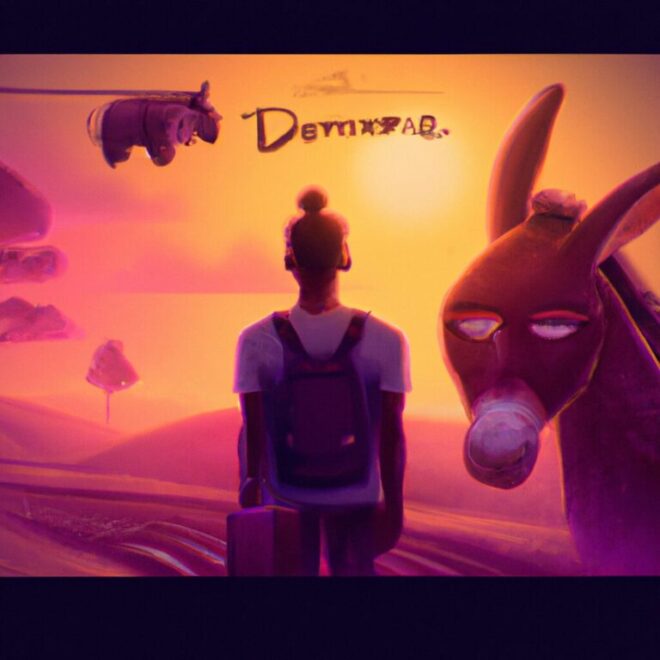 Imagem de capa do post . Significado de sonhar com burro: jogo do bixo, numerologia e mais. com um desenho digital