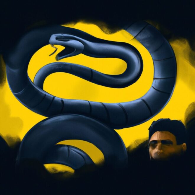 Imagem de capa do post Qual o Significado de Sonhar com Cobra Preta e Amarela? Saiba Mais. com um desenho digital