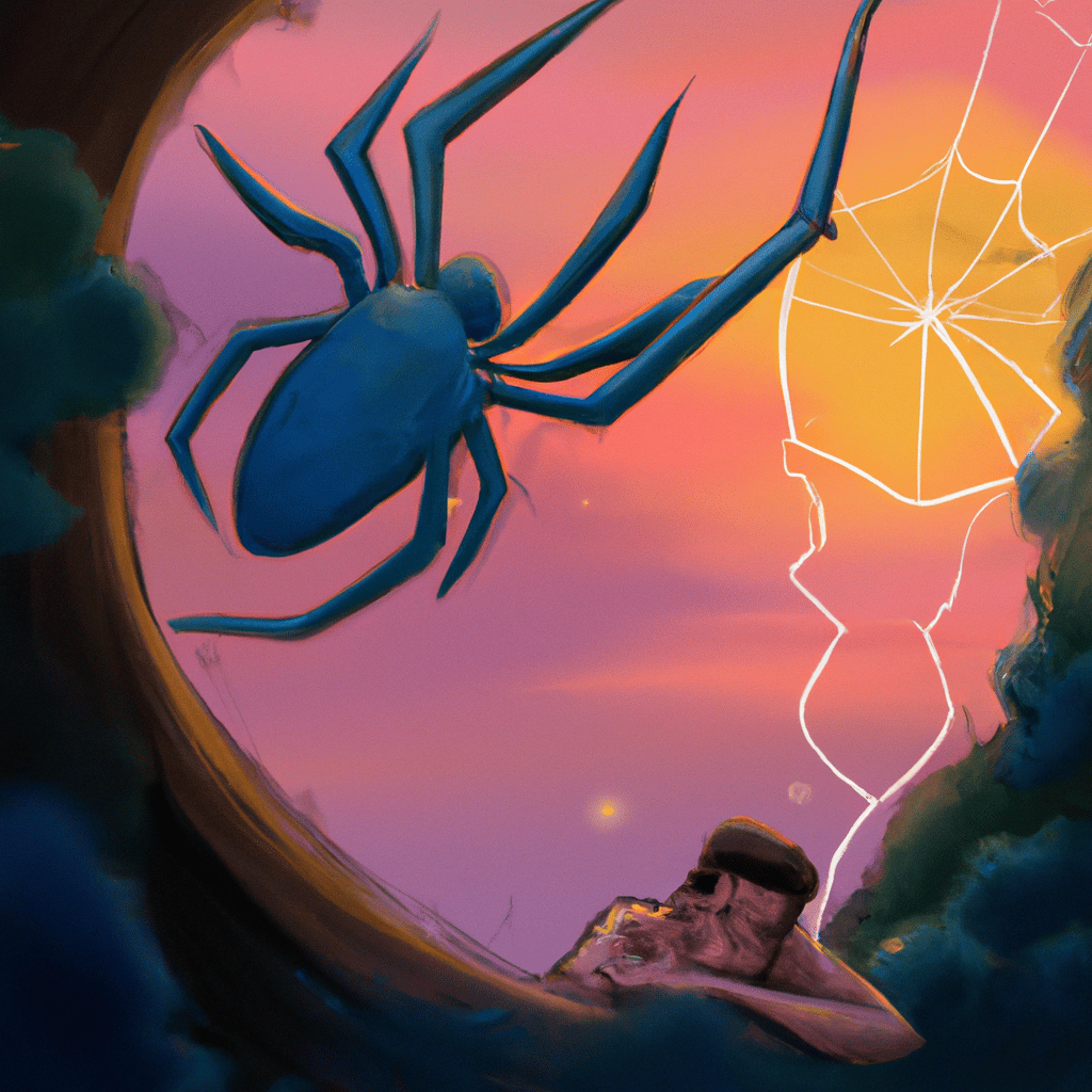 Imagem de capa do post "O que Significa Sonhar com Aranha Grande? Descubra!" com um desenho digital