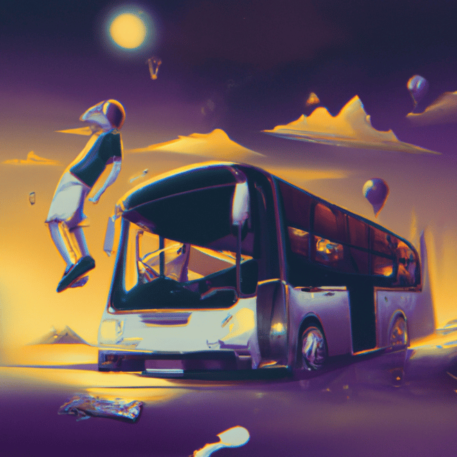 Imagem de capa do post O que significa sonhar com acidente de ônibus? com um desenho digital
