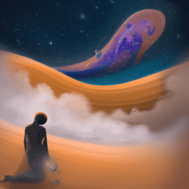 Imagem de capa do post "O Que Significa Sonhar com Areia Movediça? Descubra Agora!" com um desenho digital
