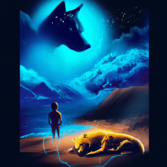 Imagem de capa do post Descubra o que significa sonhar com ataque de cachorro e compartilhe com os amigos! com um desenho digital