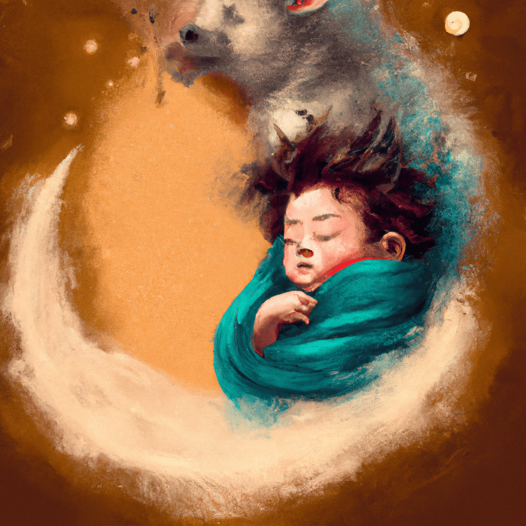 Imagem de capa do post "O que Significa Sonhar com Bebê Dormindo? Descubra Aqui!" com um desenho digital