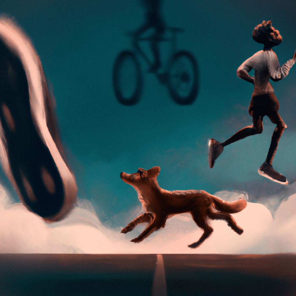Imagem de capa do post "Descubra O Que Significa Sonhar com Cachorros Correndo Atrás de Você!" com um desenho digital