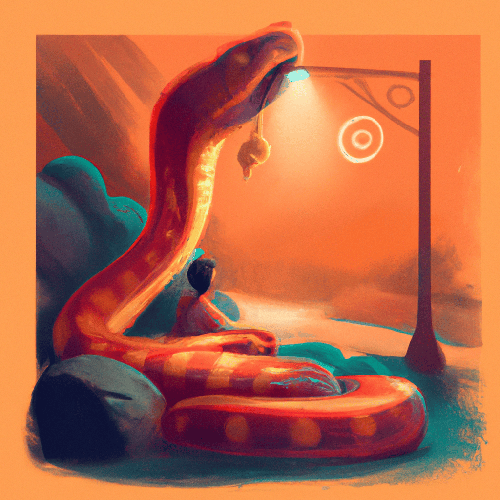 Imagem de capa do post "Descubra o Significado de Sonhar com Cobra Coral Grande!" com um desenho digital