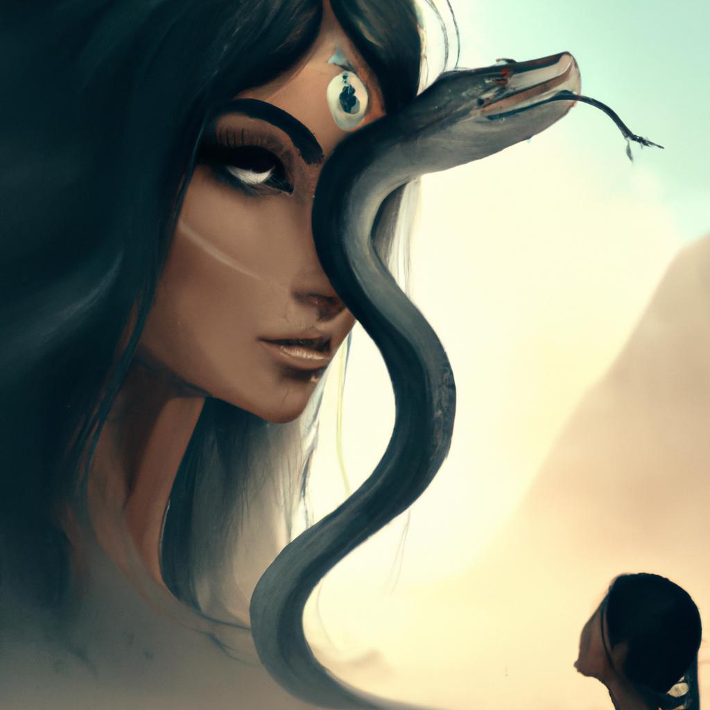 Imagem de capa do post "Cobra Picando Alguém: Compreenda o Significado desse Sonho!" com um desenho digital