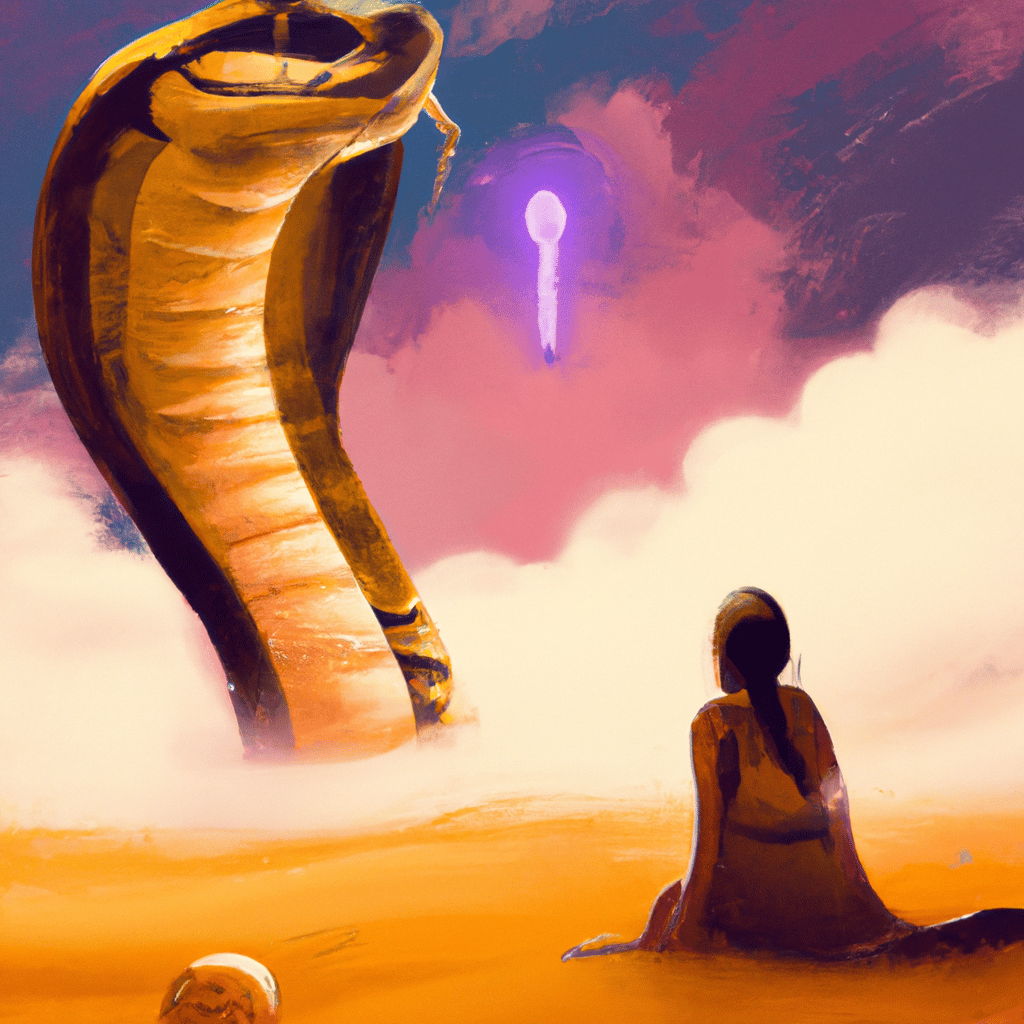 Imagem de capa do post "Descubra o que Significa Sonhar com Cobra Viva!" com um desenho digital