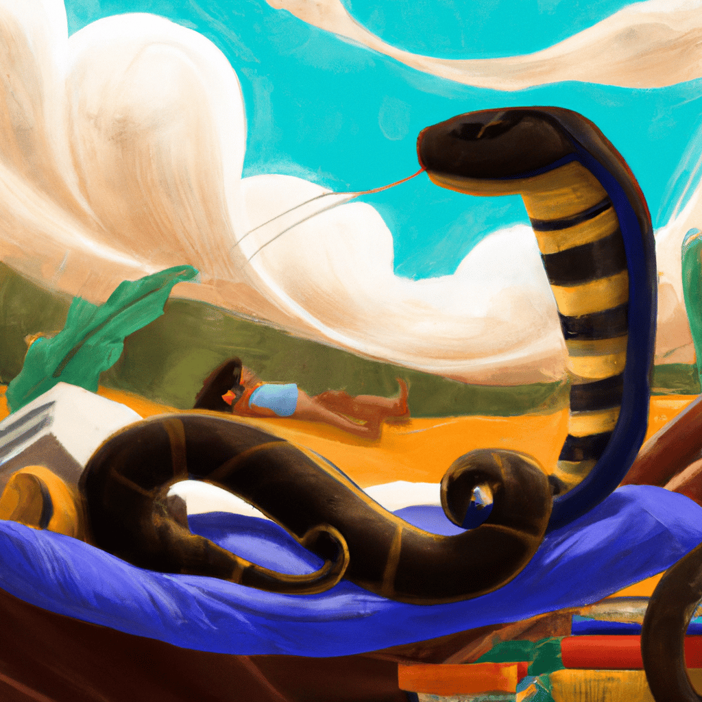 Imagem de capa do post "Cobra Viva: Descubra o Significado dos Seus Sonhos!" com um desenho digital