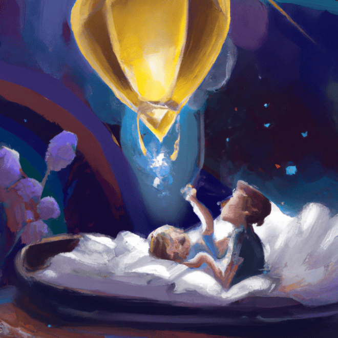 Imagem de capa do post "Descubra o Que Significa Sonhar com Criança Especial!" com um desenho digital