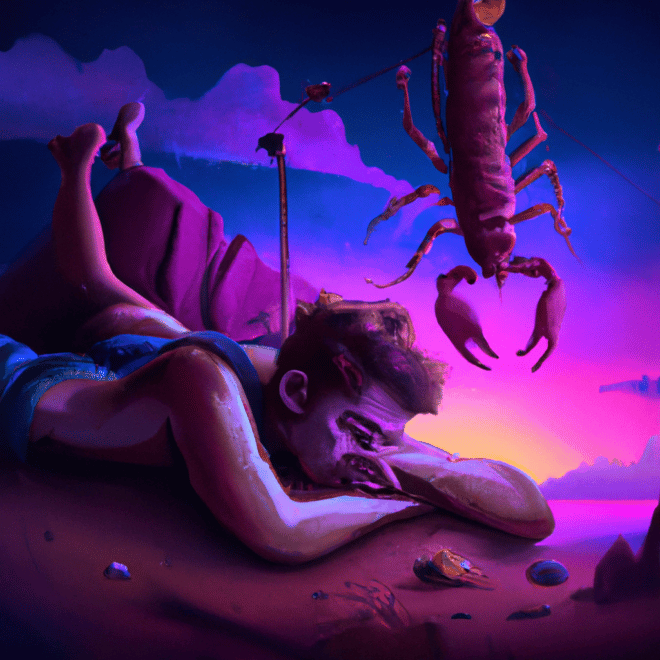 Imagem de capa do post VOCÊ SONHOU COM UM ESCORPIÃO? DESCUBRA O QUE SIGNIFICA! com um desenho digital
