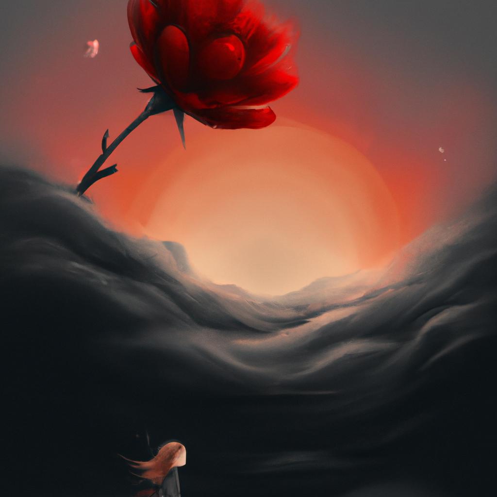 Imagem de capa do post "Descubra o que Significa Sonhar com Flor Vermelha!" com um desenho digital