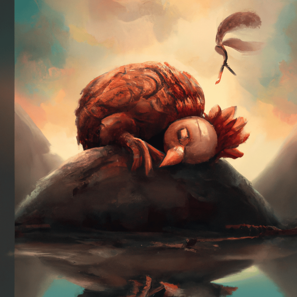Imagem de capa do post "O Que Significa Sonhar Com Galo Morto? Descubra!" com um desenho digital