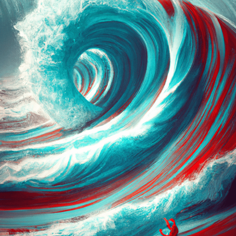 Imagem de capa do post O que significa sonhar com Ondas Gigantes? com um desenho digital