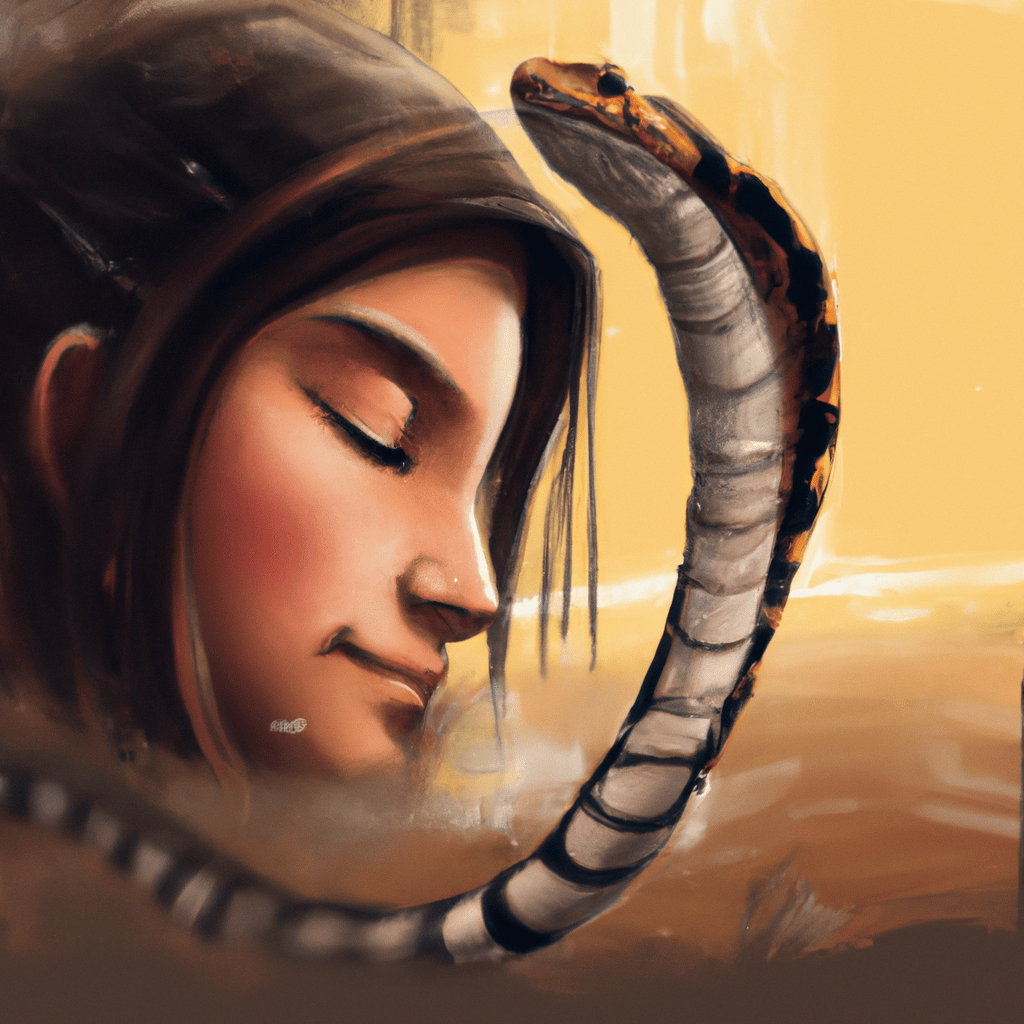 Imagem de capa do post "Descubra o Significado de Sonhar com Pele de Cobra!" com um desenho digital