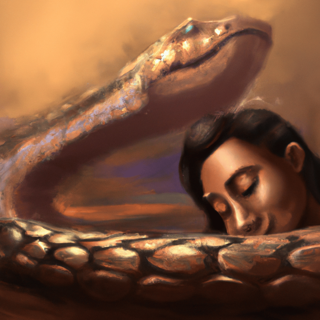 Imagem de capa do post "O mistério por trás de Sonhar com Pele de Cobra" com um desenho digital