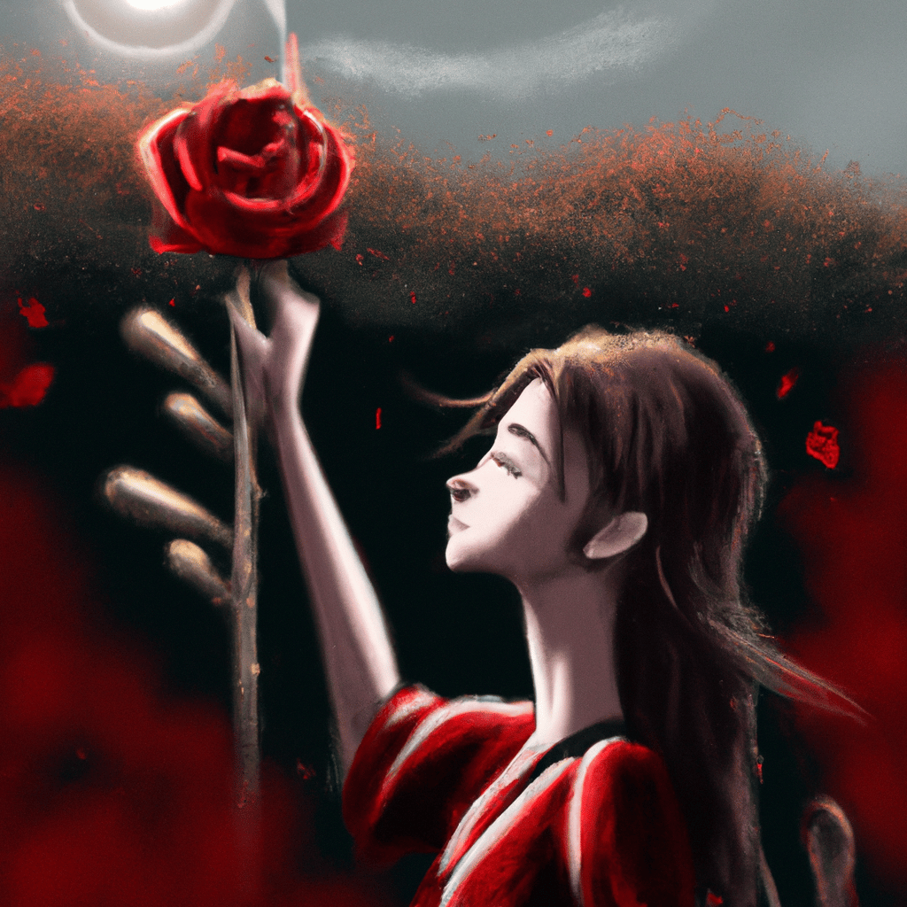 Imagem de capa do post "O que Revela Sonhar com Rosa Vermelha? Descubra!" com um desenho digital