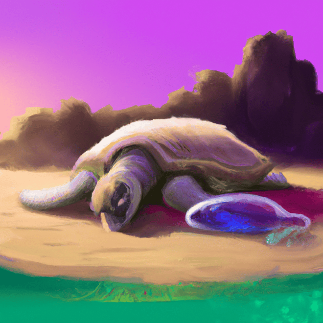 Imagem de capa do post O que significa sonhar com tartaruga morta? com um desenho digital
