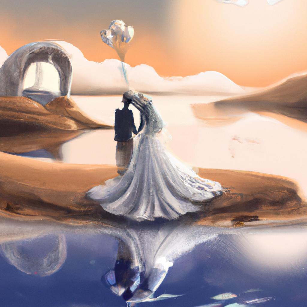 Imagem de capa do post "Descubra o Significado de Sonhar Com Casamento!" com um desenho digital