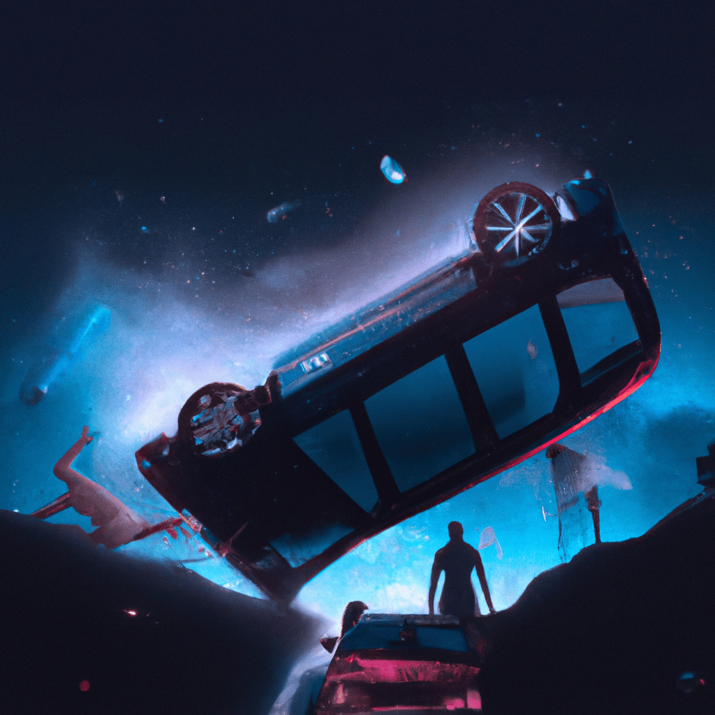 Imagem de capa do post "Descubra o Que Significa Sonhar com Acidente de Carro!" com um desenho digital