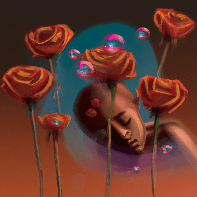 Imagem de capa do post "Descubra o Significado de Sonhar com Flores" com um desenho digital