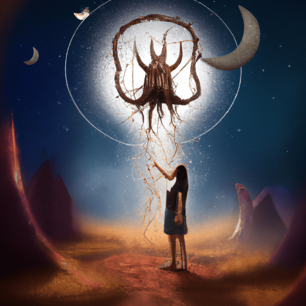 Imagem de capa do post "Macumba na Vida Noturna: Qual o Significado de Sonhar com ela?" com um desenho digital