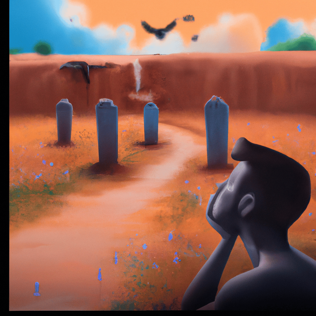 Imagem de capa do post "Descubra o Significado de Sonhar com Mortos: Revelações Surpreendentes!" com um desenho digital