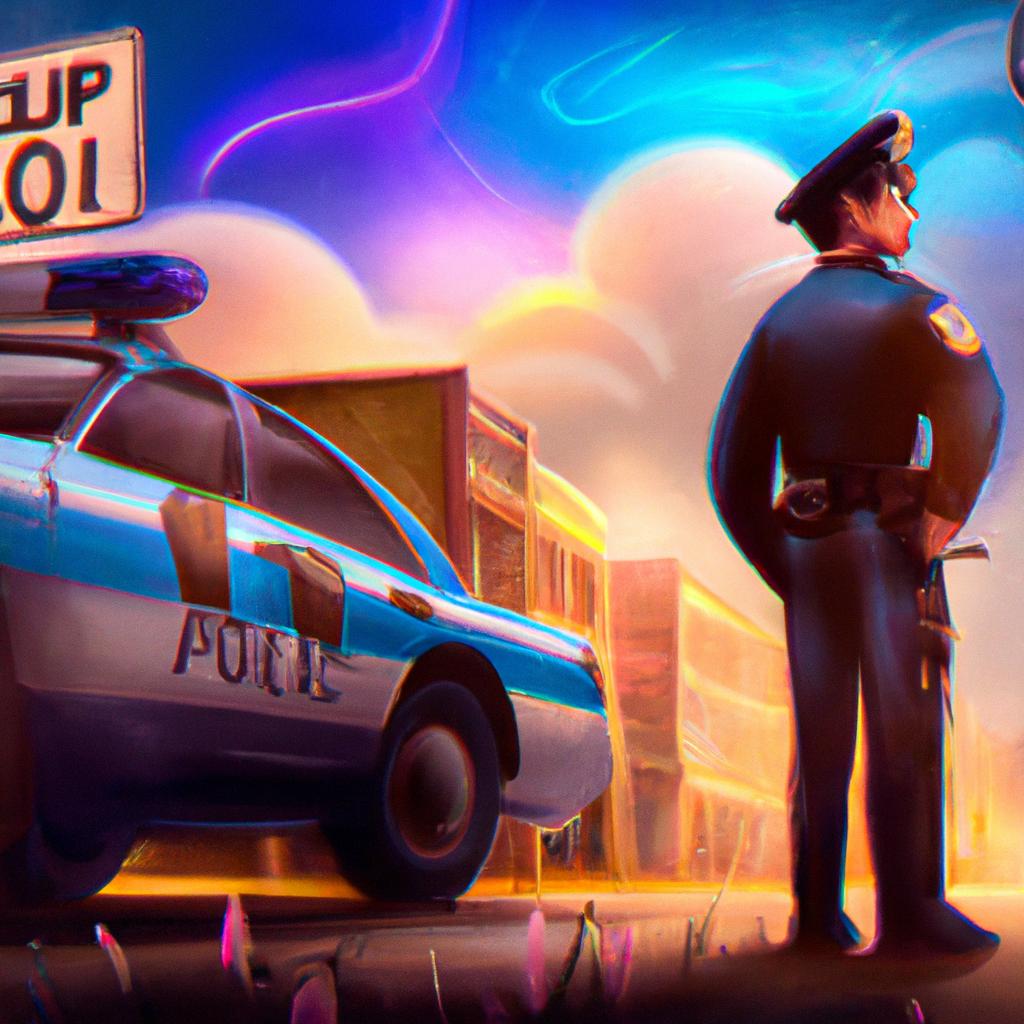 Imagem de capa do post "Qual o Significado de Sonhar com Muita Polícia? Descubra Já!" com um desenho digital