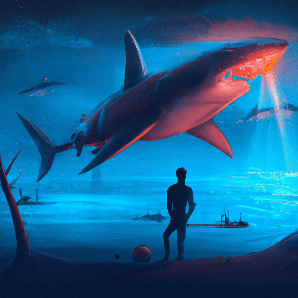 Imagem de capa do post "Tubarão no Sonho: Descubra Qual o Significado!" com um desenho digital