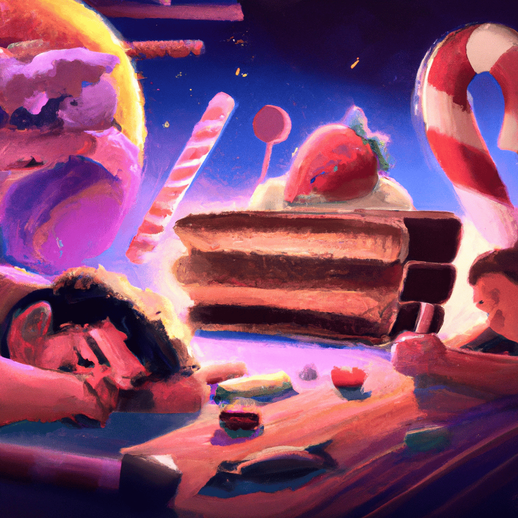 Imagem de capa do post "Descubra o Que Significa Sonhar Comendo Doce!" com um desenho digital