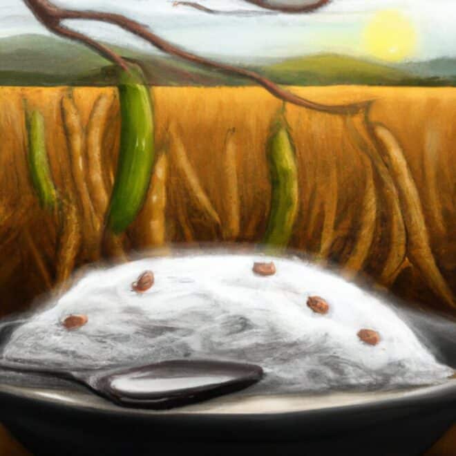 Imagem de capa do post Significado de sonhar com arroz e feijão cru: o que isso pode significar? com um desenho digital