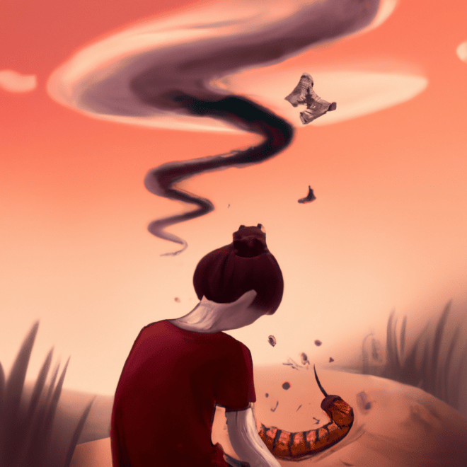 Imagem de capa do post Significado de sonhar com centopeia: o que significa esse sonho? com um desenho digital