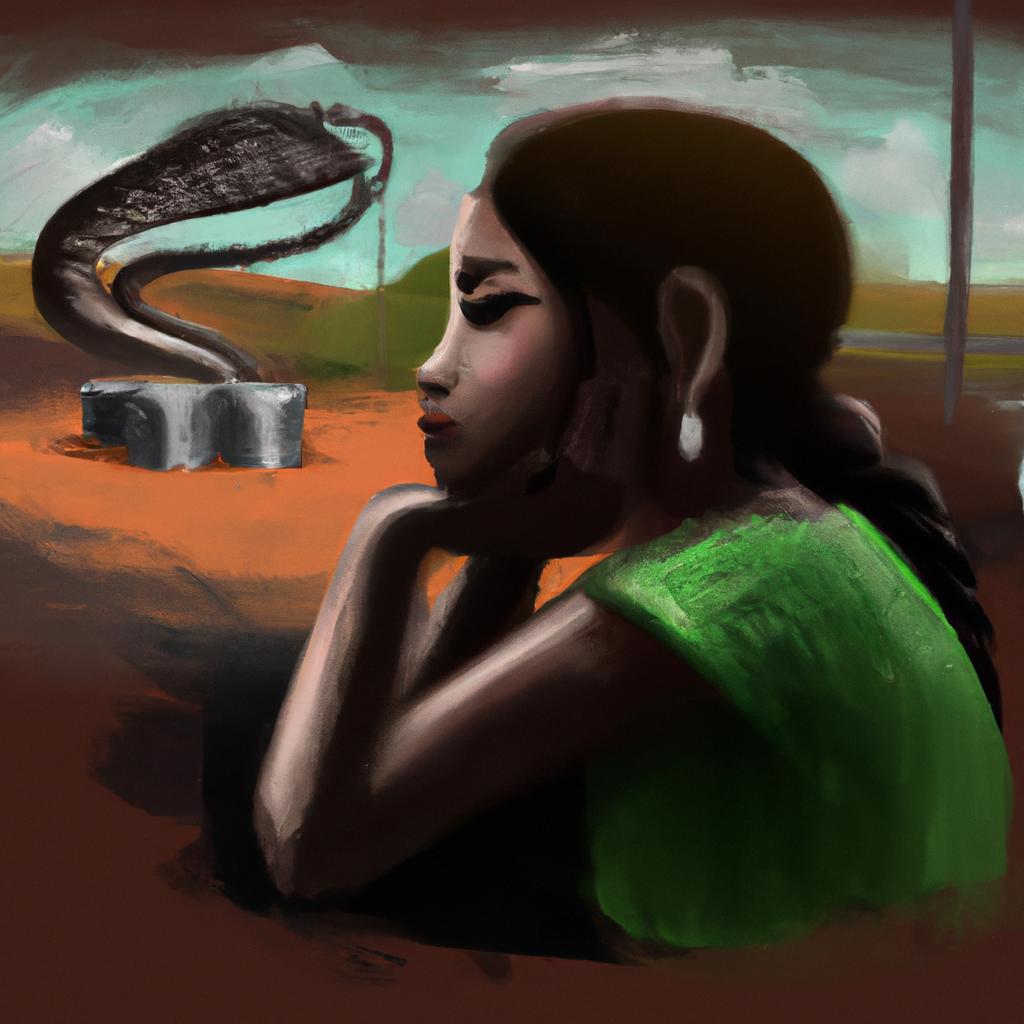 Imagem de capa do post "Significado de Sonhar com Cobra Cascavel: Desvende o Mistério!" com um desenho digital
