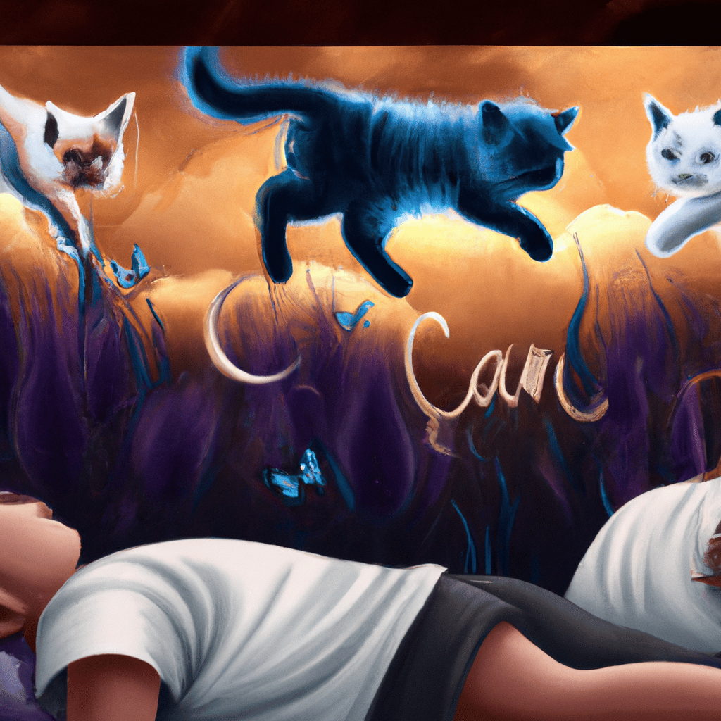 Imagem de capa do post "Descubra o Significado de Sonhar com Gatos Filhotes!" com um desenho digital