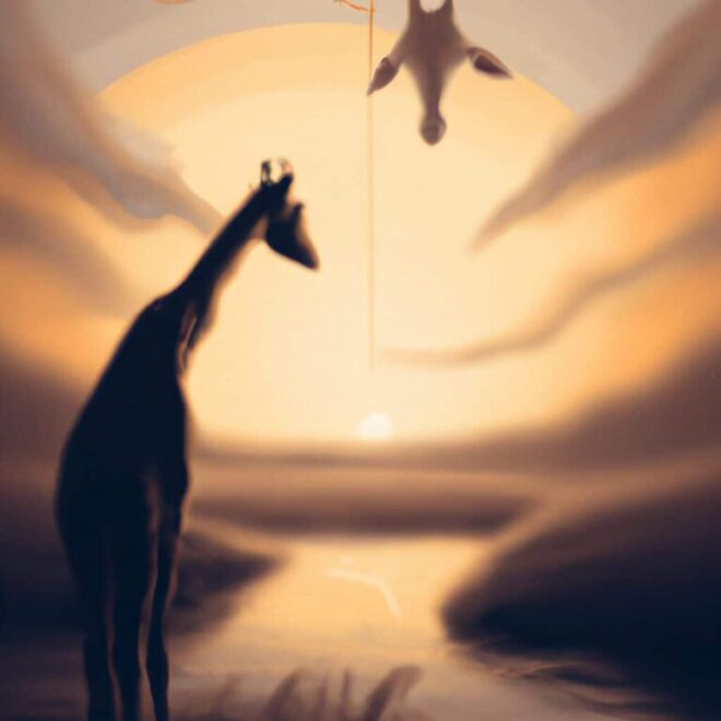 Imagem de capa do post Significado de Sonhar com Girafa: O Que Significa e Representa? com um desenho digital
