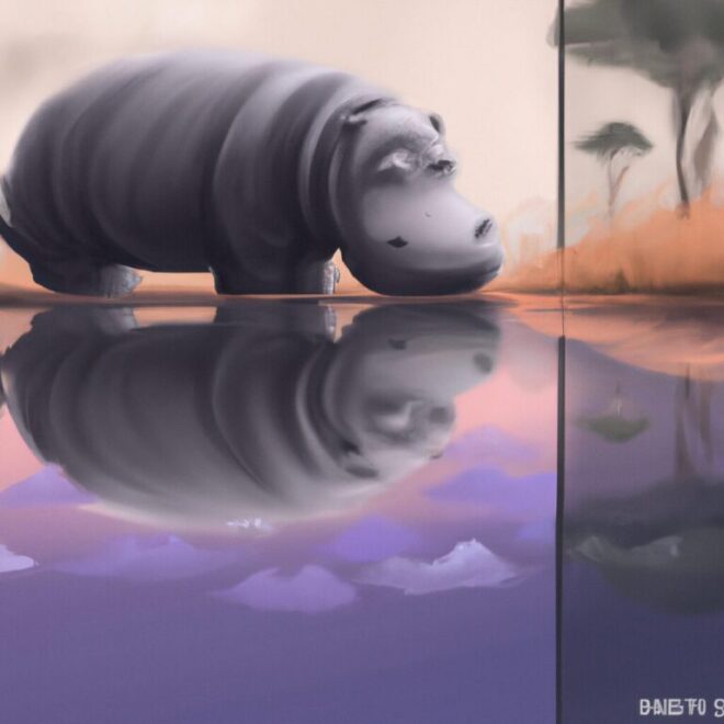 Imagem de capa do post Significado de Sonhar com Hipopótamo: O Que Significa? com um desenho digital