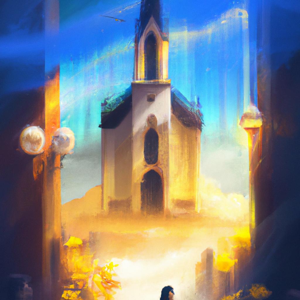 Imagem de capa do post "Descubra o Significado de Sonhar com Igreja: O Que Diz a Ciência?" com um desenho digital