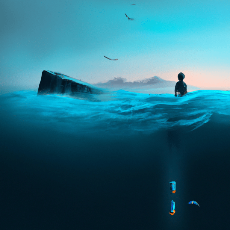 Imagem de capa do post Significado de sonhar com mar: o que pode significar? com um desenho digital