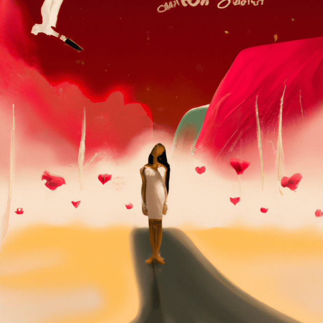 Imagem de capa do post "Sonhar com Mulher: Descubra o Significado Secreto!" com um desenho digital